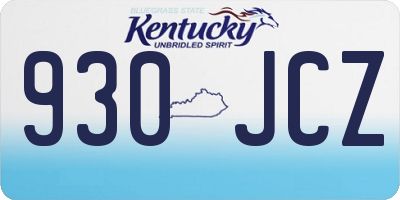 KY license plate 930JCZ