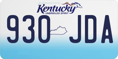 KY license plate 930JDA