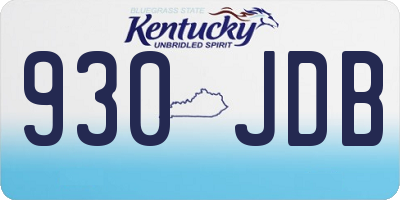 KY license plate 930JDB