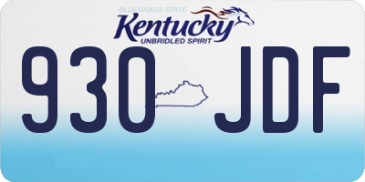 KY license plate 930JDF