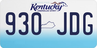 KY license plate 930JDG