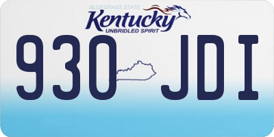 KY license plate 930JDI