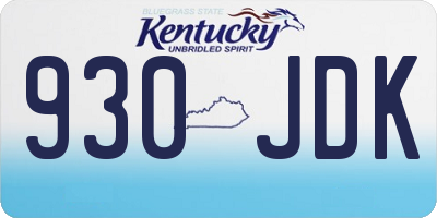 KY license plate 930JDK