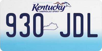KY license plate 930JDL