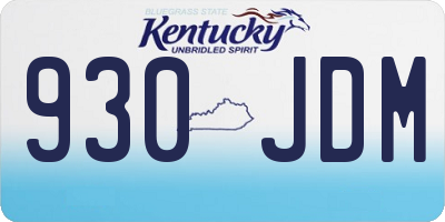 KY license plate 930JDM