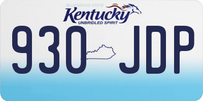 KY license plate 930JDP