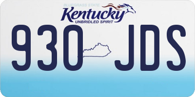 KY license plate 930JDS