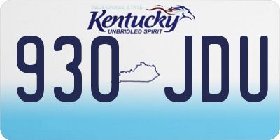 KY license plate 930JDU