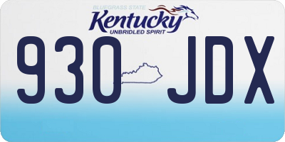 KY license plate 930JDX