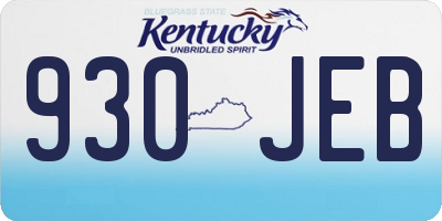 KY license plate 930JEB