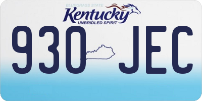 KY license plate 930JEC