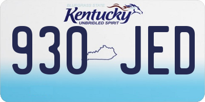 KY license plate 930JED