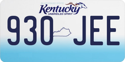 KY license plate 930JEE