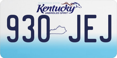 KY license plate 930JEJ