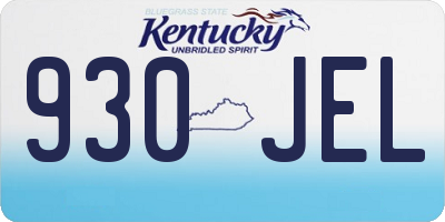 KY license plate 930JEL