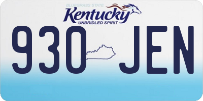 KY license plate 930JEN