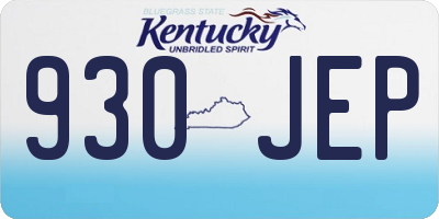 KY license plate 930JEP
