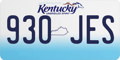 KY license plate 930JES