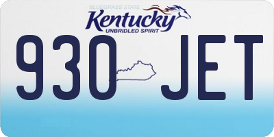 KY license plate 930JET