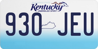 KY license plate 930JEU