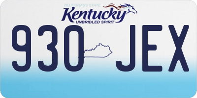 KY license plate 930JEX