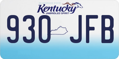 KY license plate 930JFB