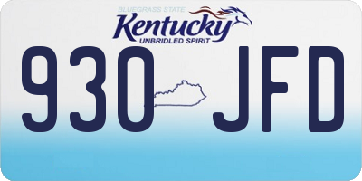 KY license plate 930JFD