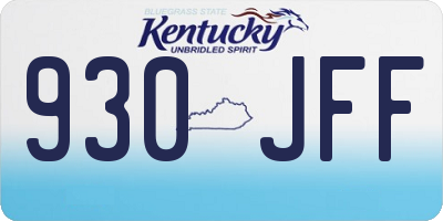 KY license plate 930JFF