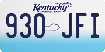 KY license plate 930JFI