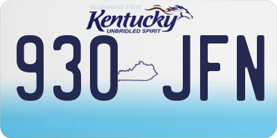 KY license plate 930JFN