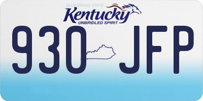 KY license plate 930JFP