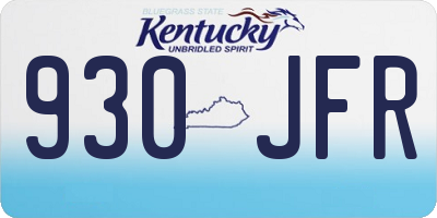 KY license plate 930JFR