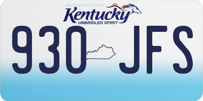 KY license plate 930JFS