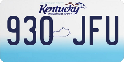 KY license plate 930JFU