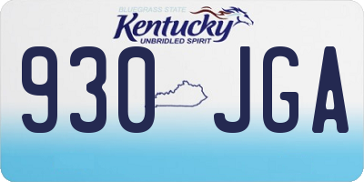 KY license plate 930JGA