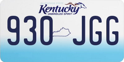 KY license plate 930JGG