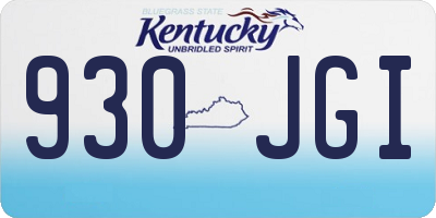 KY license plate 930JGI