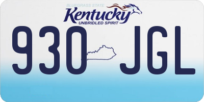 KY license plate 930JGL