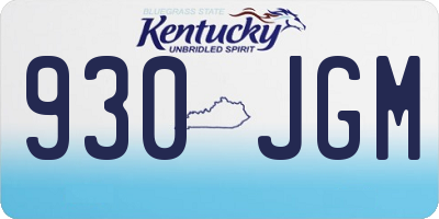 KY license plate 930JGM