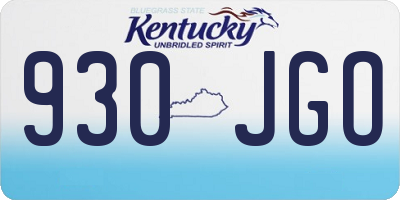 KY license plate 930JGO