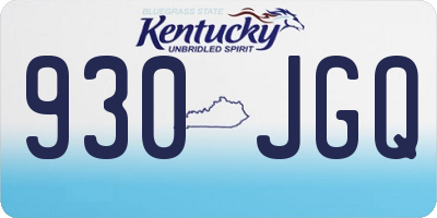 KY license plate 930JGQ