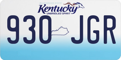 KY license plate 930JGR