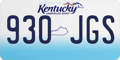 KY license plate 930JGS