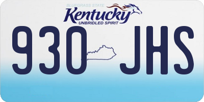 KY license plate 930JHS