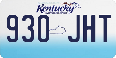 KY license plate 930JHT