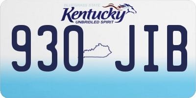 KY license plate 930JIB