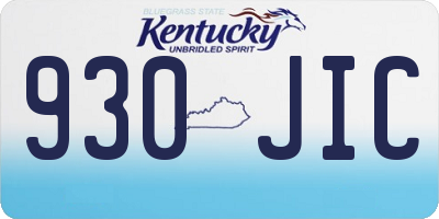 KY license plate 930JIC