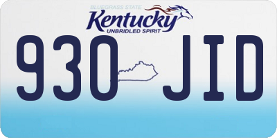 KY license plate 930JID