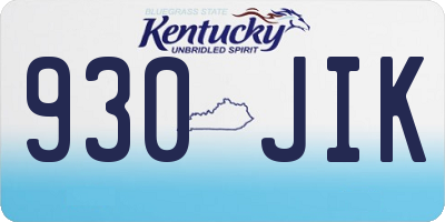 KY license plate 930JIK