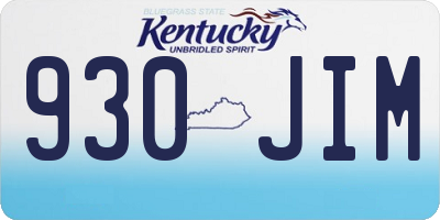 KY license plate 930JIM